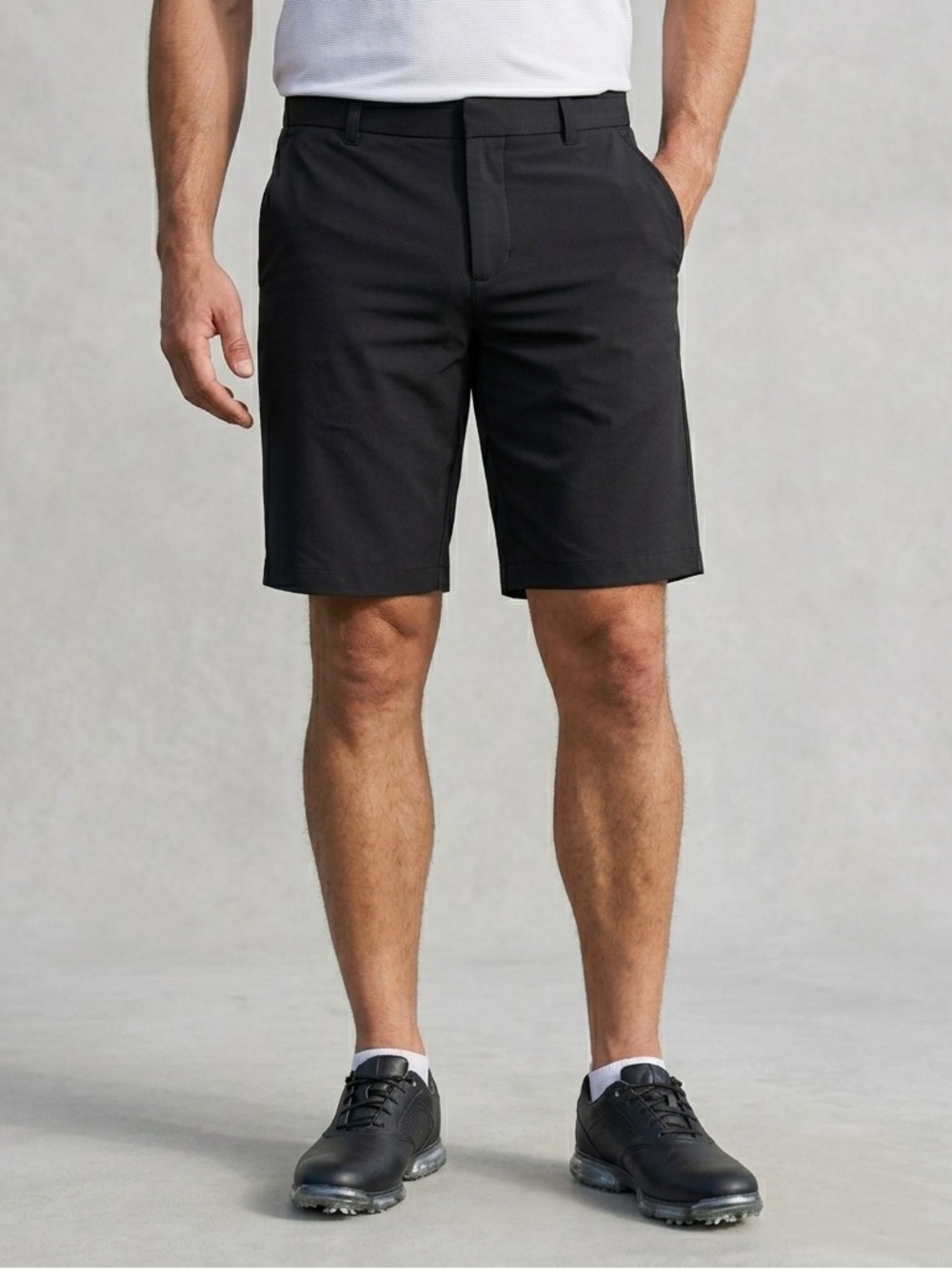 Nike Golf Dri-FIT Hybrid Shorts Men 30 Black UV Stretch Flat Front 10.5" Inseam